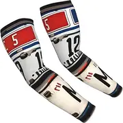 [FSCEV] Old License Plate Sun Protection Arm Sleeves Outdoor Essentials Cooling Compression Golf Hiking Cycling