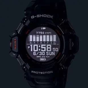 CASIO 卡西歐(GBD-H2000-1A) G-SHOCK 太陽能藍芽GPS心率監測多功能運動錶-黑橘