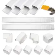 MOOITEK 3" 17Ft PVC Line Set Cover Kit for Ductless Mini Split Air Conditione...