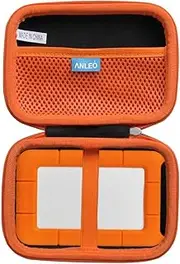 Hard Travel Case for LaCie Rugged Mini 2TB/ 1TB/ 3TB/ 4TB/ 5TB External Hard Drive Portable (Black+Inner Orange)