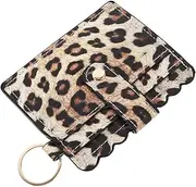 [ANDRESLAD] Credit Card Holder Case Leather Small Leopard Card Holder Wallet for Women Ladies