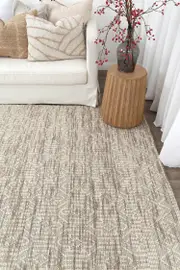 Wamberal Geometric Beige Wool Rug