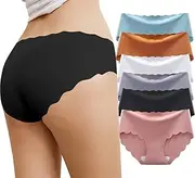 [AUTUCAU] Women Seamless Hipster Underwear,Breathable Ladies Panties Bikini,No Show Briefs,Comfortable Undies for Women 6 Pack
