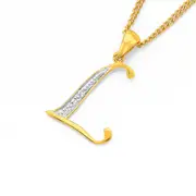 9ct Gold Diamond Initial L Pendant