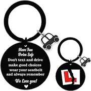 [Soireeparty] Drive Safe Keyring for New Driver - Congratulations Learner Driver Passed Driving Test Gifts for Teenage Girls Boy Daughter Son, 17th Birthday Gift New Car Keyrings Back To School Birthday Presents,