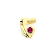 14k Yellow Gold 9x7mm Oval Rhodolite Garnet slide
