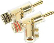 OSALADI Banana Plugs Gold Plated Speaker Wire Connectors Terminal for Amplifier Right Angle Plug