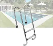 Pool Ladder,with Stainless Steel Handrails and 2 Step,Easy Assembly and Climbing,for Inground Pools Water Park(2-steps1.0mm)