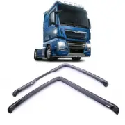 2x Side Black Deflectors Window for Wind Rain Sun for MAN TGA/TGS/TGX E6 2020+