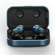 TWS bluetooth 5.0 Earphone Digital Display Wireless Stereo Noise Cancelling Sports Headset With Mic for IOS Android BLUE COLOR
