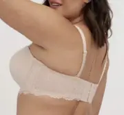 Torrid Curve Bra NWT $49.50 Multiway Nude Micro LightlyLined UW W/Lace 44F