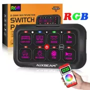 AUXBEAM RGB 8 Gang Switch Panel Remote Offroad Switch Box Boat Car Truck 12-24V (for: Jeep)