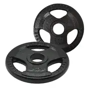2 x 5kg Olympic Ez Grip Cast Iron Hammertone Weight Plate Weight Set Home Gym