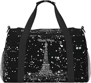 [EdWal] Night Paris Eiffel Tower Print Weekender Bags for Women,Travel Bags Personal Item Travel Bag Luggage Bag Travel Accessories, Black, One Size