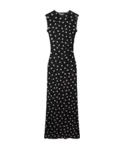 polka-dot jersey maxi dress S Black