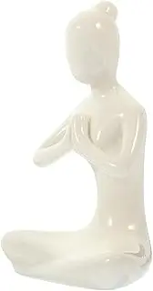 VINTORKY Meditation Yoga Statue Abstract Ceramic Yoga Girl Figurine for Home Decor Collectible Present for Friends Unique Decorative Accent for Office Living