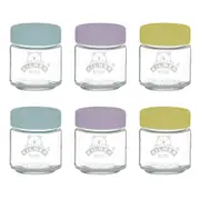 Kilner Kids 6pc Glass Jar Canister Baby Food Storage Set W/ Lid 110ml