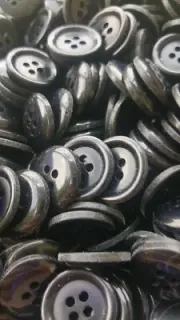 Grey Wonder Buttons, 4 Hole Sewing/Crafts Buttons 15mm - 24 Pieces (124)