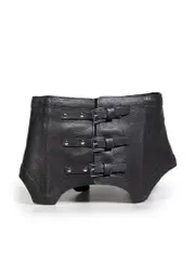 Black Leather Buckle Corset