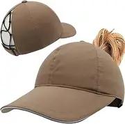 [Enwokran] Womens Ponytail Baseball Cap,Upgrade Criss Cross High Messy Bun Ponycap,Long Brim Outdoor Sports Hat with Ponytail Hole