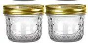 Gold Lid 12x Clear Square Glass Jars Spice Herb Seasoning Condiment Storage Container