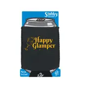 Happy Glamper Camping - Funny Novelty Stubby Holder With Base