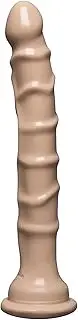 Doc Johnson Raging Hard-Ons - Slim Line - 8 Inch (8.7 in. Long and 1.2 in. Wide) - Heavily Veined - Dildo with Suction Cup Base - Great For Anal Beginners - Vanilla