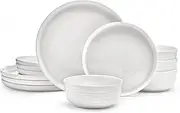 Mikasa Callie Bone China Lightweight Chip Resistant 12 Piece Dinnerware Set, Service for 4, White