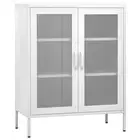 Storage Cabinet White Steel Sideboard Cupboard Cabinet Black/White vidaXL