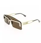 FENDI TECHNICOLOUR 40023 33E Brown Gold Unisex Mask Sunglasses FE40023U New