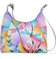 Anna By Anuschka Handpainted Large Multi Pocket Hobo