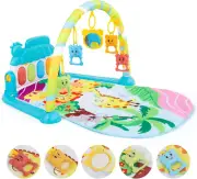 Baby Gym Play Mat with Piano Lights 5 Hanging Toys Tummy Time Mat for Infants