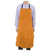Leather Welding Work Apron,Brown Leather Apron for Men,Heat & Flame-Resistant