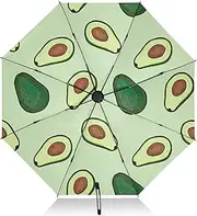 [RPLIFE] Umbrella, Auto Open Close Collapsible Umbrella Compact Travel Windproof, Compact Size for Backpacks/Handbags - for Travel, Green Avocados