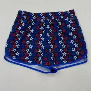 DSG Youth Mid Rise Stride Run Short Size XL Red White Blue Stars Lined