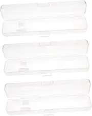 CATIEBYE 3 Pcs Portable Toothbrush Storage Boxes Transparent Ventilated Design for Travel Business Trips Easy Access Toothpaste Holder Compact Lightweight Tooth Brushing Cup Container