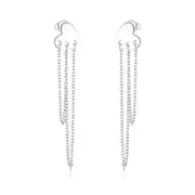 Silver plating Long Chain Tassel Dangle Earrings for Women Unique Stylish