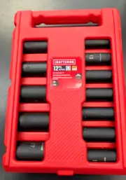 New Craftsman 12 PC Impact Socket set Metric 1/2" Dr. DEEP - Free Ship