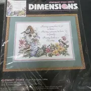 Dimensions # 3160 Flowery Verse Stamped Cross Stitch Kit Unopened USA