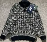 Dale of Norway Mens Arne Brimi Grouse Wool Knit 1/4 Zip Sweater Size Medium NWT