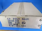 (500) CLEAR POLY BAGS 18" X 24" - 2 Mil - Flat Bag **Free Shipping**