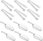 6 Pieces Plastic Serving Tongs Mini Kitchen Tongs Kitchen Tongs Utility and 6 Pieces Plastic Kitchen Scoops Clear Ice Scoop Mini Clear Buffet Scoop for Candy Dessert Buffet Ice