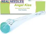 Angel Kiss Derma Roller 1.5mm REAL NEEDLES - 192 Individual Titanium Needls - Microneedling Roller for Face Body Beard Scalp and Skin Care