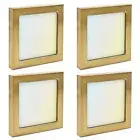 Luxrite 4" Square LED Flush Mount Light 10W 600LM 5CCT Dimmable Brass 4-Pack