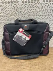 SWISSGEAR Computer Messenger Laptop Bag Black/Burgundy 16x12 Slimcase NEW