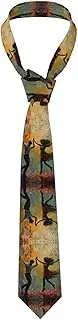 [CADREWY] Dance With Music Print Soft Men Necktie Classic Tie For Weddings And Special Occasions Ties Business, Black