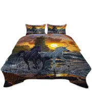 Legendary Beach Unicorns in Sunset Coverlet