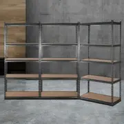Giantz 3x1.8M Warehouse Racking Rack Shelving Garage Storage Steel Metal Shelves Charcoal