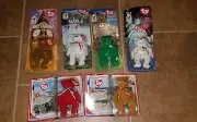 (6) ERROR 1999 TY BEANIE BABIES BRITANNIA, MAPLE, GLORY, ERIN, GERMANIA, & OSITO