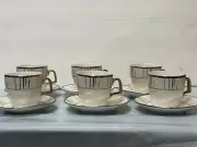 Unique Touch coffee/espresso Coffee set 12 pieces 6 Cups/6 saucers 3 oz